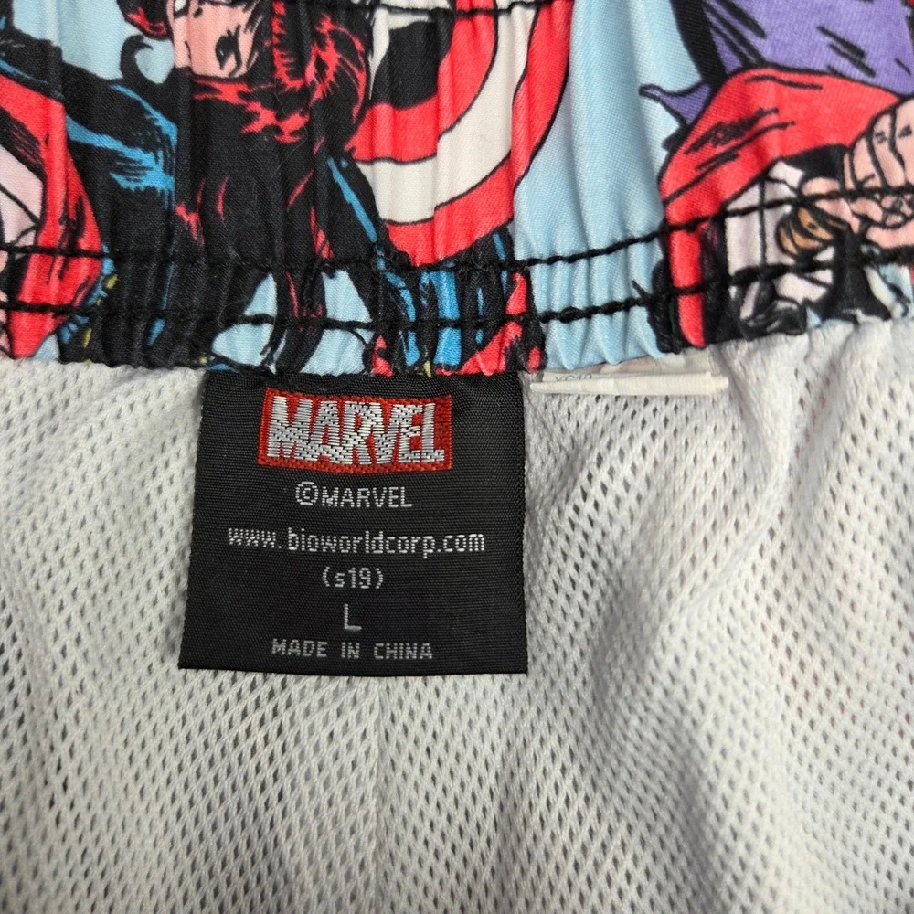 Marvel Avengers Board Shorts Swim Trunks Mens Large Blue Comic Book Print